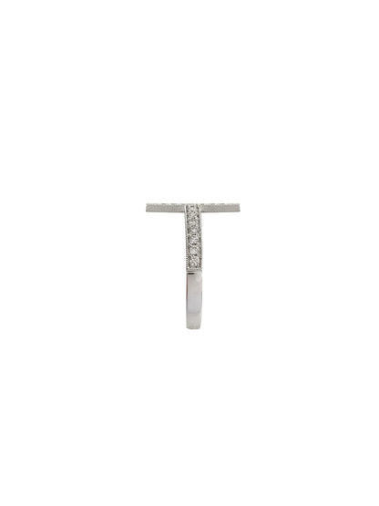 Fiorina Jewellery White Gold Diamond Side Cross Ring Side View