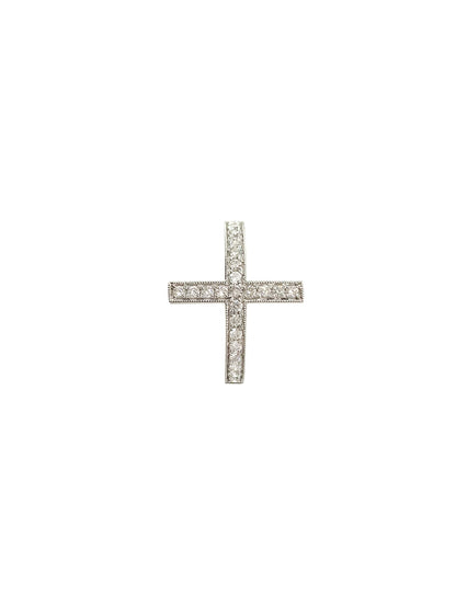 Fiorina Jewellery White Gold Diamond Side Cross Ring