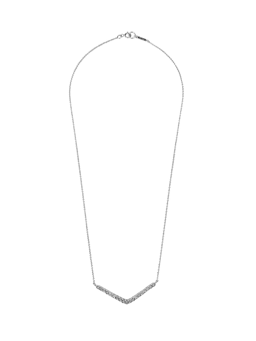 Fiorina Jewellery White Gold Diamond V Necklace